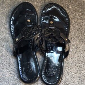 Tory Burch Glossy Black Sandals